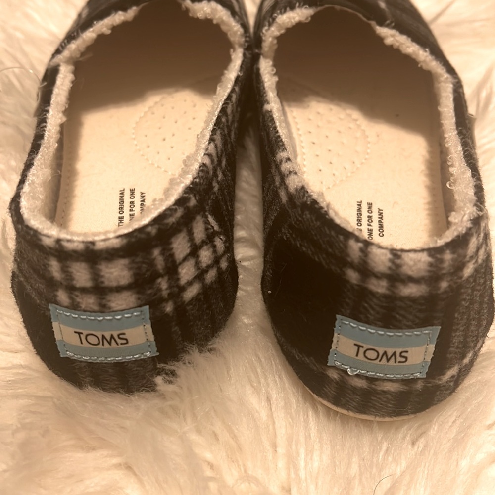 NWT Women’s Toms Belmont Black & White Flannel Plaid Size 9.5 - Picture 9 of 9